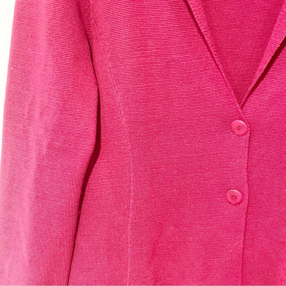 Eileen Fisher Size Medium Red Boiled Merino Wool Button Front Jacket - Picture 2 of 5